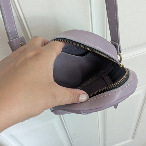 Portland Leather Small Purple Lilac Circle Bag - Picture 3 of 4